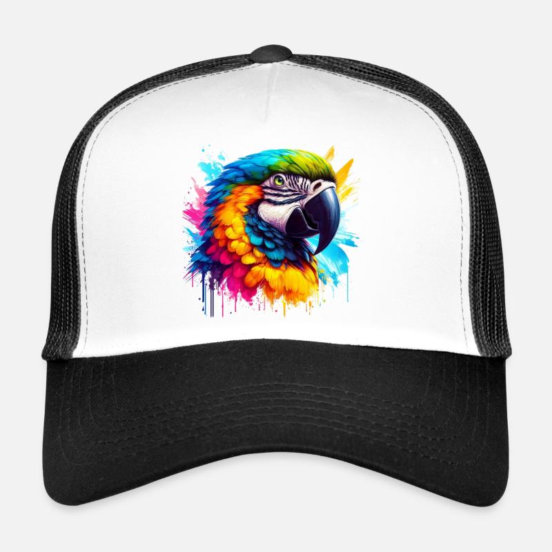 Papagei - Trucker Cap - Weiß/Schwarz