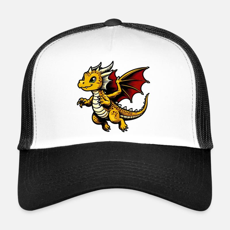 Drache - Trucker Cap - Weiß/Schwarz
