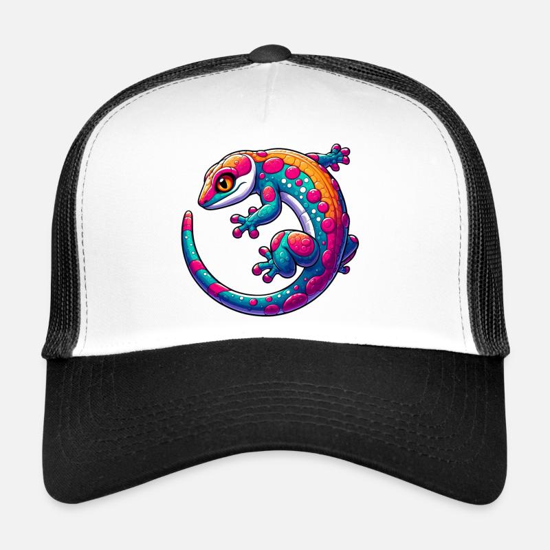 Gecko - Trucker Cap - Weiß/Schwarz