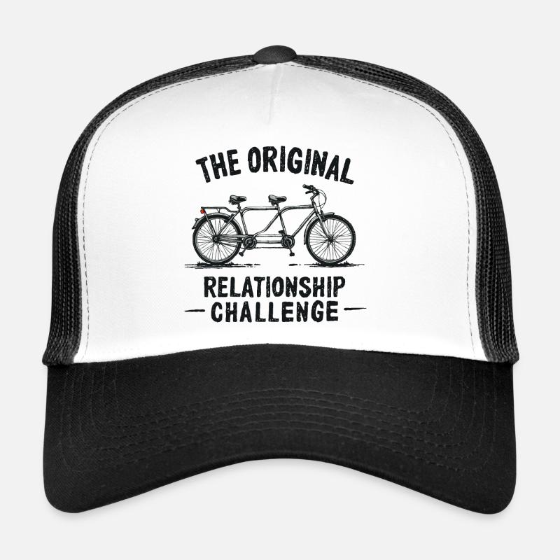 Tandem Challenge Funny Bicycle Design - Trucker Cap - Weiß/Schwarz