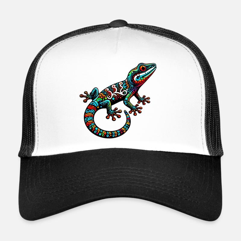 Gecko - Trucker Cap - Weiß/Schwarz