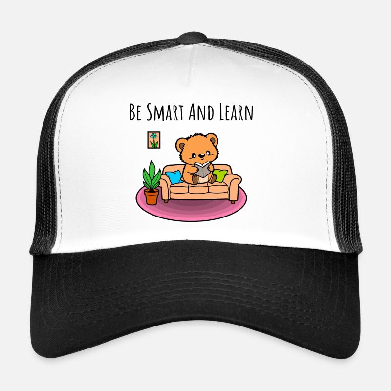 Clever Cute Teddy - Be smart and learn! - Trucker Cap - white/black