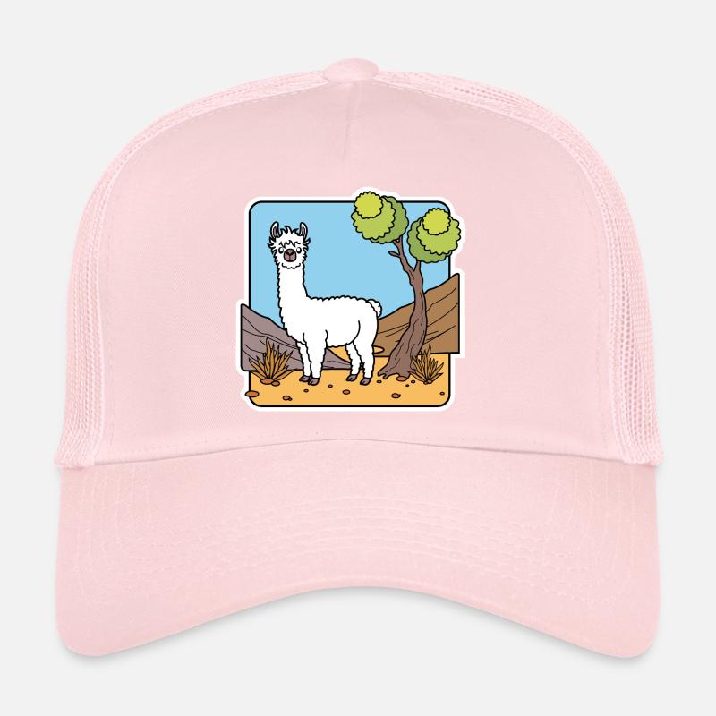 Kuck! Ein weißes Lama! Oder ist das ein Alpaka? Trucker Cap