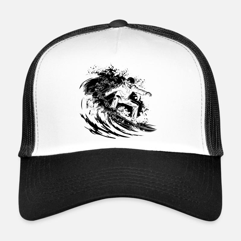 Dessin de squelette de surf Casquette trucker 