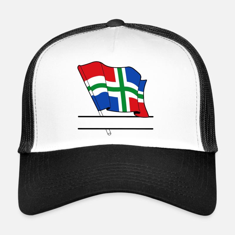 Flagge Groningen Text Banner Trucker Cap