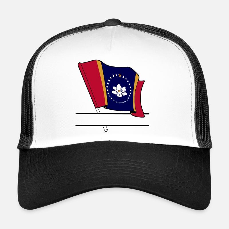 Drapeau Mississippi bannière de texte Casquette trucker 