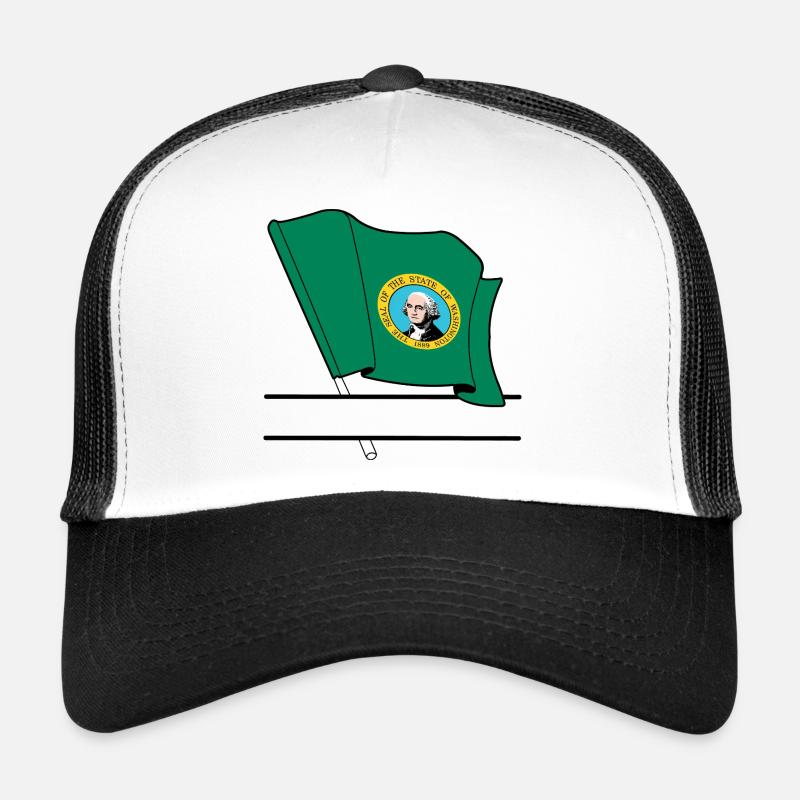 Flagge Washington Text Banner Trucker Cap