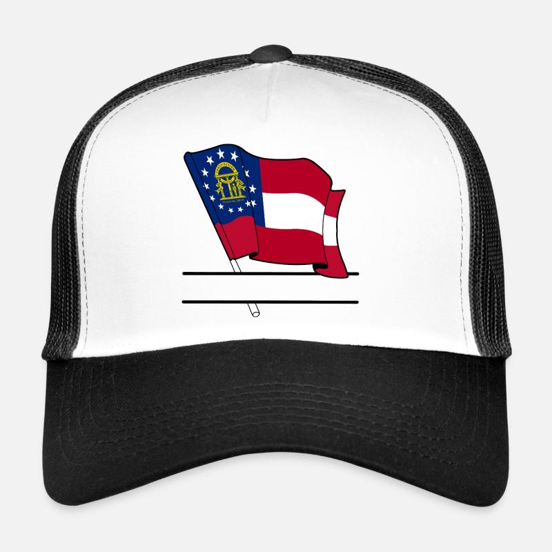 Drapeau Géorgie bandeau de texte Casquette trucker 