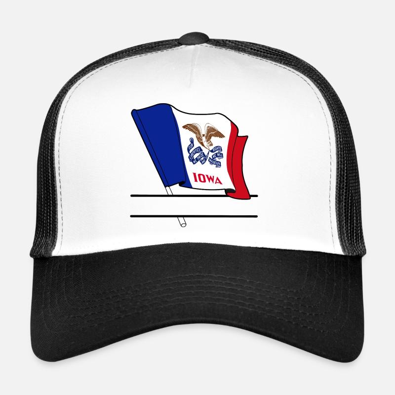 Drapeau Iowa bannière de texte Casquette trucker 