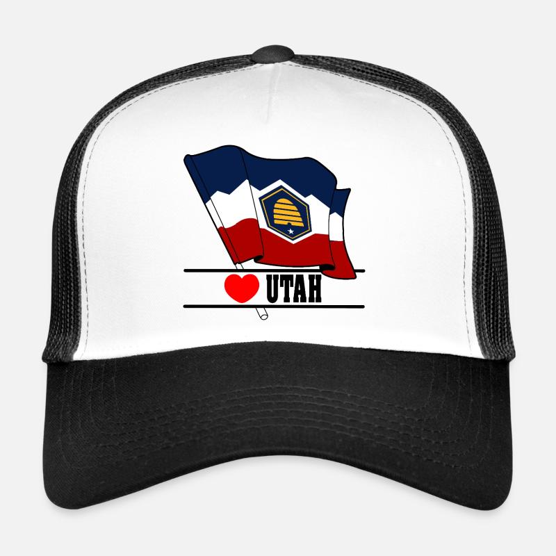 Drapeau Utah coeur UTAH Casquette trucker 