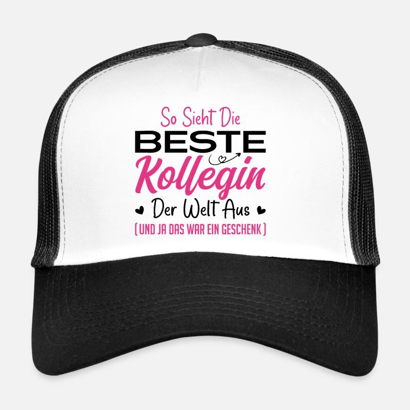 Arbeitskollegin Geschenkidee Beste Kollegin - Trucker Cap - Weiß/Schwarz