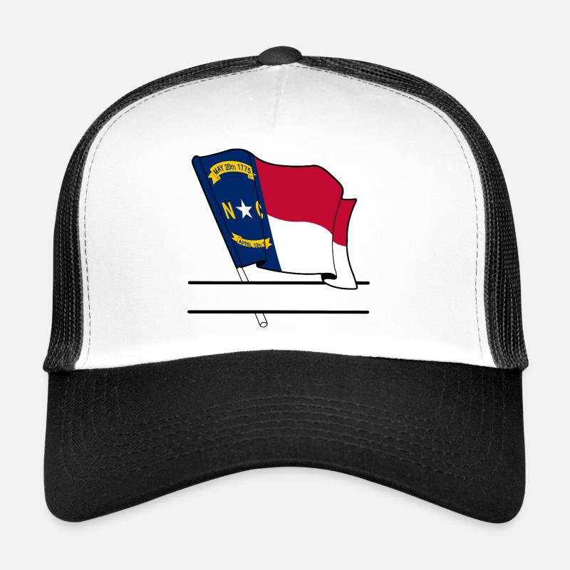North Carolina Flagge Text Banner Trucker Cap
