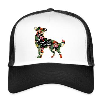 Border Colli floral pattern - Trucker Cap - white/black - Front