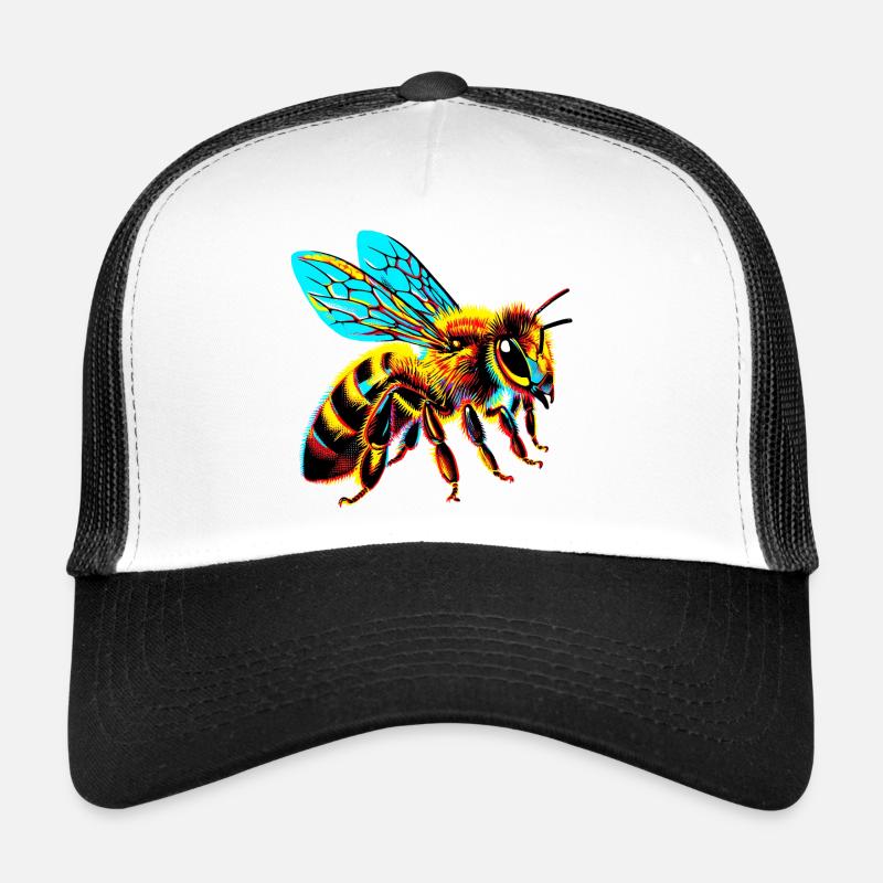 Abeille - Casquette trucker  - blanc/noir
