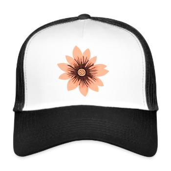 Flower beige - Trucker Cap - white/black - Front
