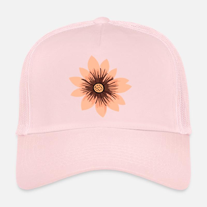 Fleur beige Casquette trucker 