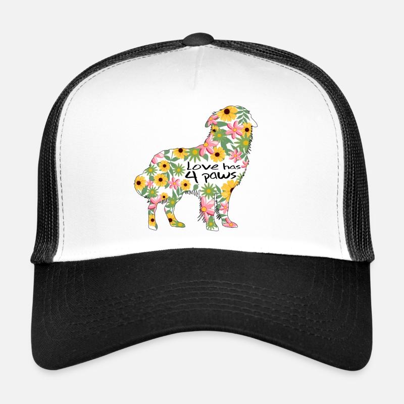 Australian sheperd aussie Hund Hundesprüche Pfote - Trucker Cap - Weiß/Schwarz