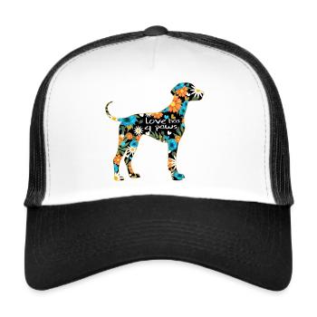 Motif de chien de braque de Weimar - Casquette trucker  - blanc/noir - Devant