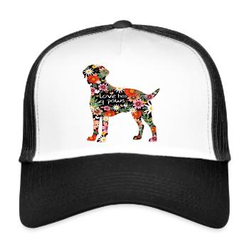 Rottweiler Chiens Chien de compagnie Dictons Patte - Casquette trucker  - blanc/noir - Devant