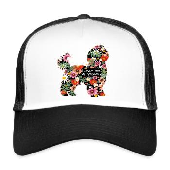 Chien Havanais Chien Dictons Chien Maman Patte - Casquette trucker  - blanc/noir - Devant