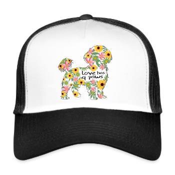 Shi Tzu chien propriétaire de chien amour de chien - Casquette trucker  - blanc/noir - Devant