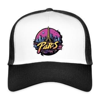 Paris Eiffel Tower design - Trucker Cap - white/black - Front