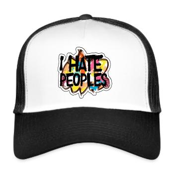 Je hais les gens, je n’aime pas les gens - Casquette trucker  - blanc/noir - Devant