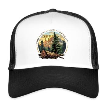 Camping hero bushcraft survival - Trucker Cap - white/black - Front