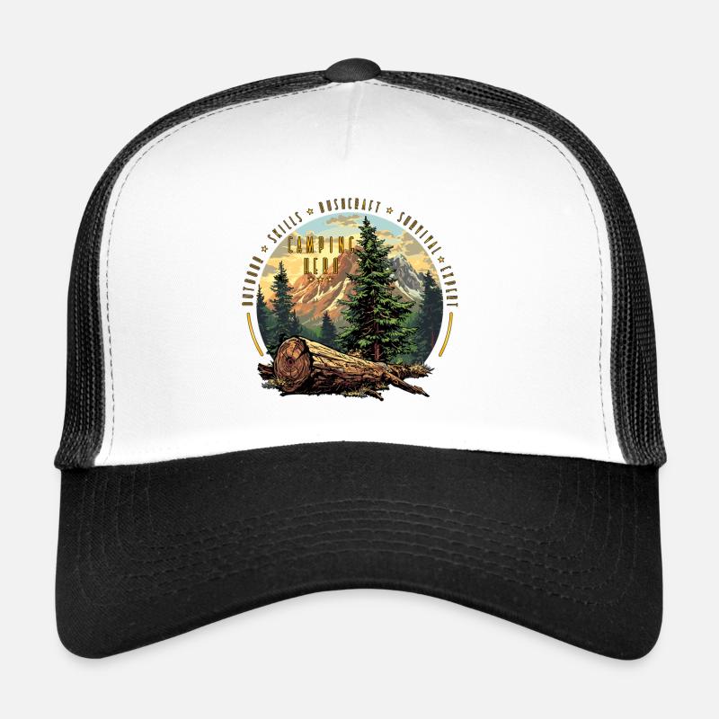 Camping hero bushcraft survival - Trucker Cap - Weiß/Schwarz