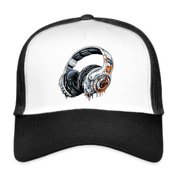 Headphones beats musicians in the studio - Trucker Cap - white/black - Front