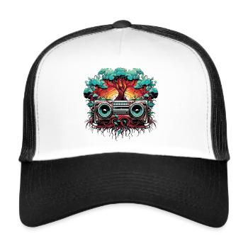 Reggae music roots jamaica - Trucker Cap - Weiß/Schwarz - Vorne