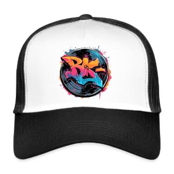 vinyl record of the 90s - Trucker Cap - white/black - Front