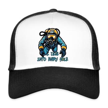 Cave Diving Scuba Diving Diver Every Hole - Trucker Cap - white/black - Front
