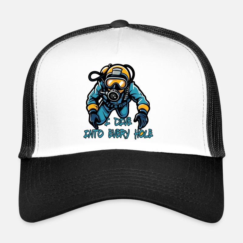 Cave Diving Scuba Diving Diver Every Hole Trucker Cap
