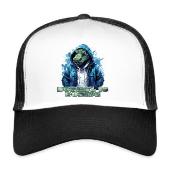 Crocodile Aligator - normal is boring - Trucker Cap - white/black - Front