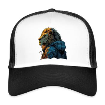 Lion d’Afrique Safari - Casquette trucker  - blanc/noir - Devant