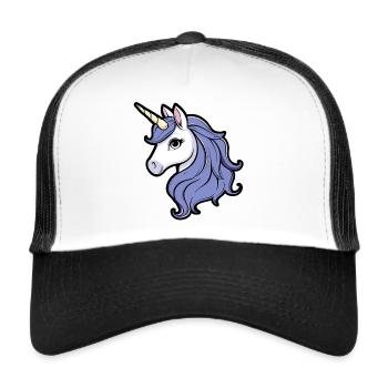 Einhorn fantasy magic glitzer motiv für mädchen - Trucker Cap - Weiß/Schwarz - Vorne