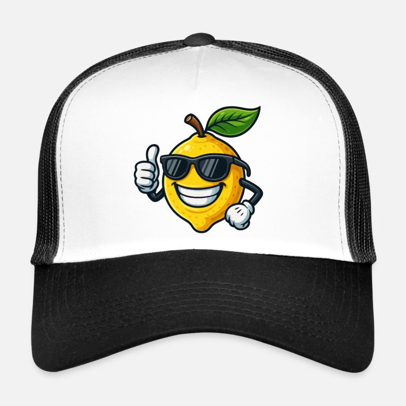 Fruity Yellow Lemon Summer Cool Thumbs Up Trucker Cap