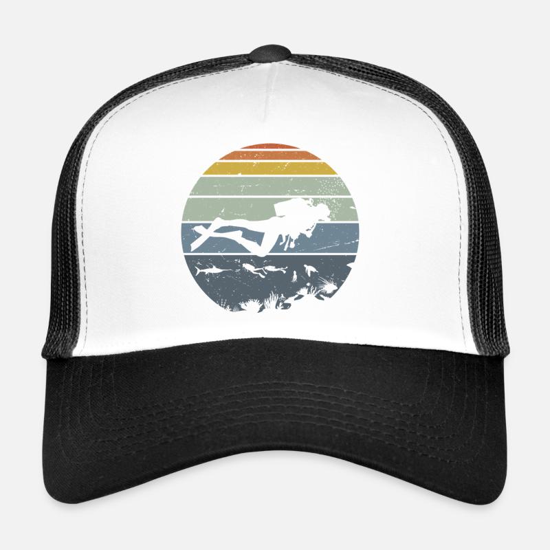 Unterwassertaucher Silhouette Szene Trucker Cap