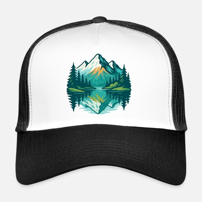 Alpine Reflexion - Trucker Cap - Weiß/Schwarz