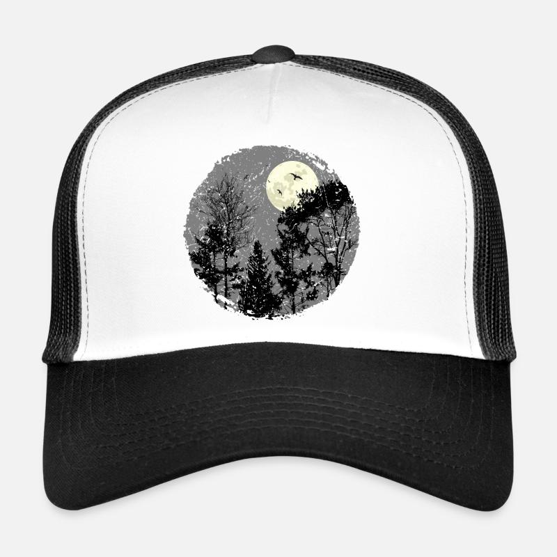 Scène de forêt nocturne sanctifiante Casquette trucker 