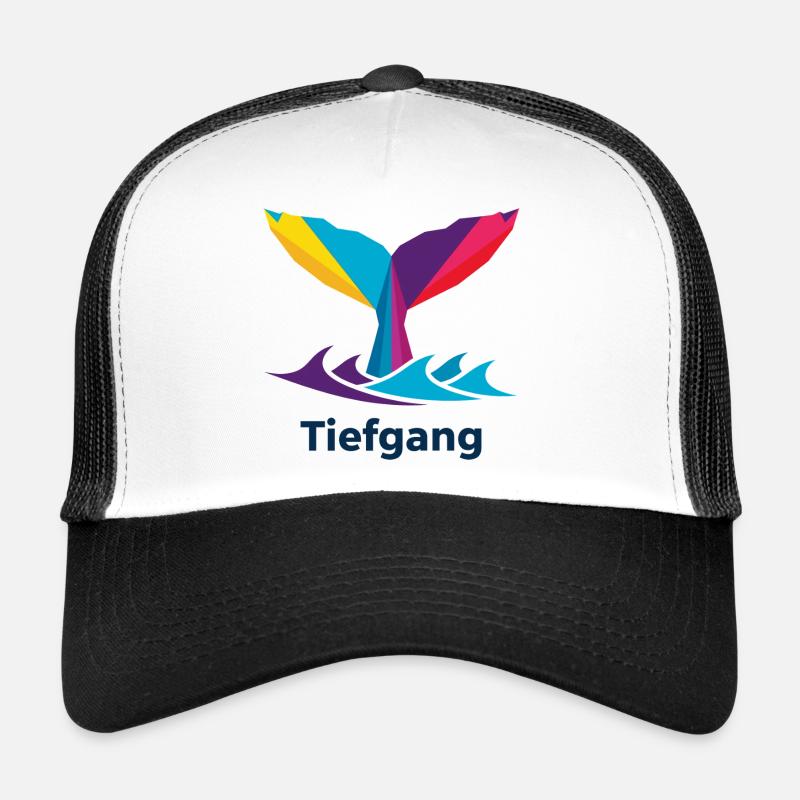 Abstrakte bunt Walflosse mit "Tiefgang" Trucker Cap