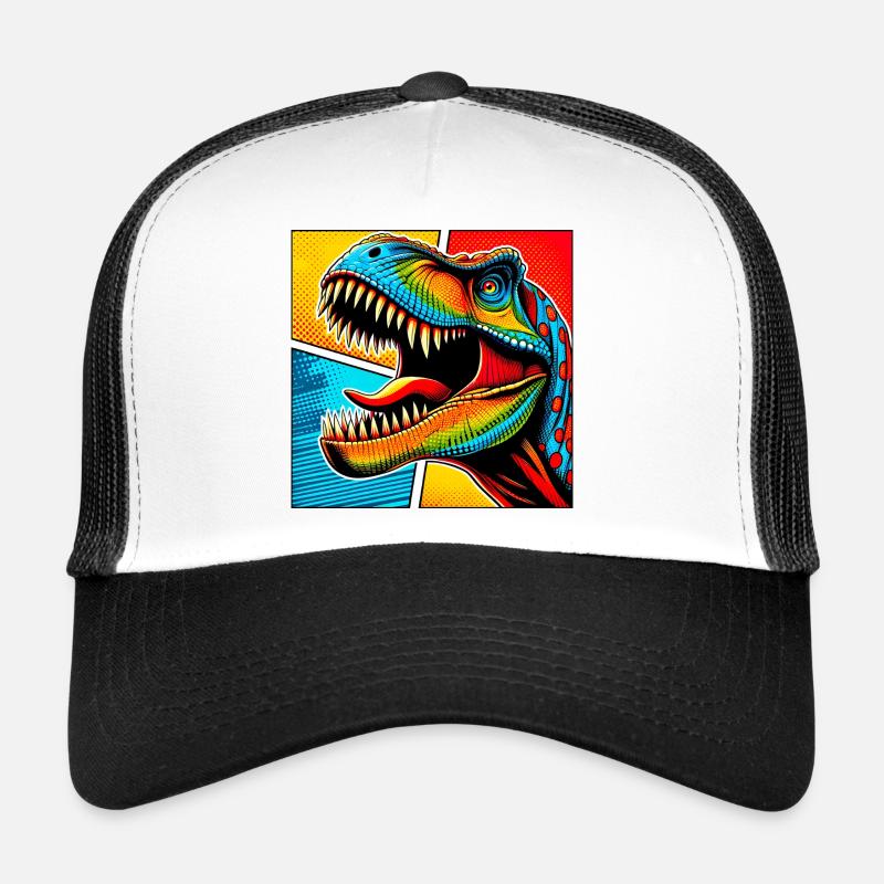 Dinosaurier - Trucker Cap - Weiß/Schwarz