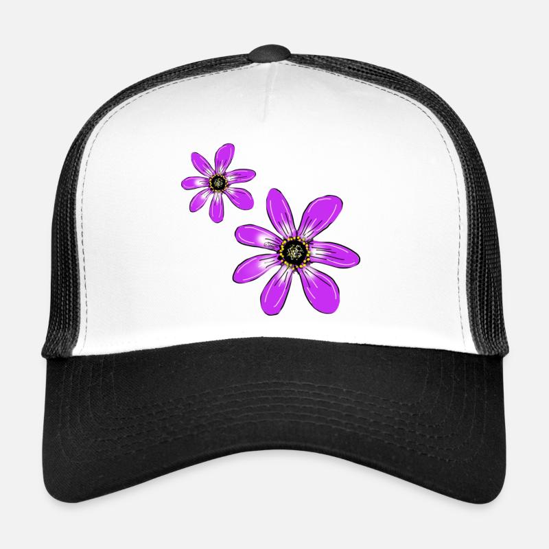 Flowers Pink - Trucker Cap - white/black