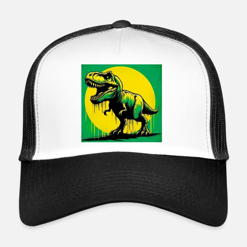 Dinosaurier - Trucker Cap - Weiß/Schwarz