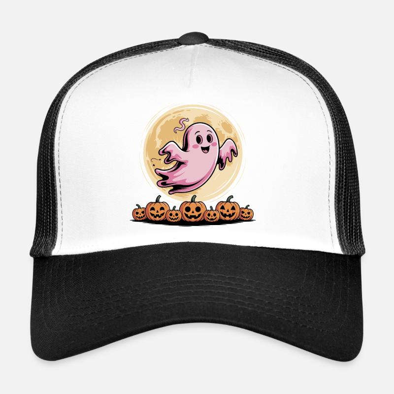 Pink Ghost Halloween Sensibilisation au cancer du sein Casquette trucker 