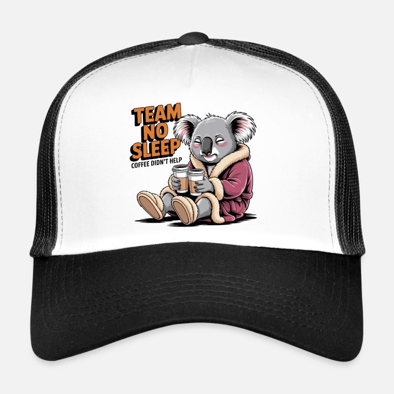 Team No Sleep Koala - Trucker Cap - Weiß/Schwarz