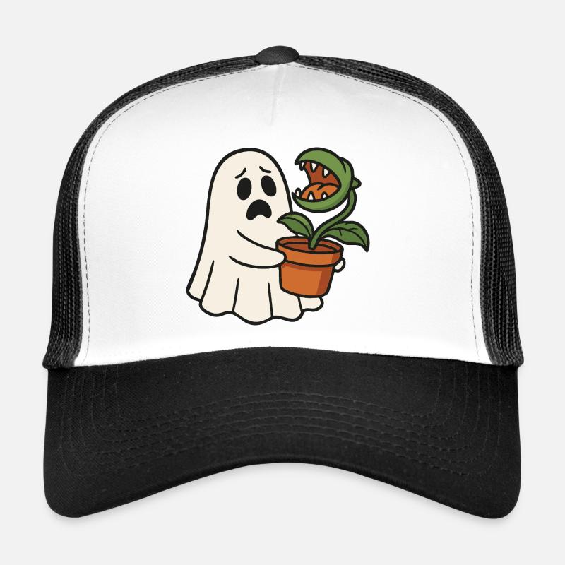 Cute ghost with carnivorous plant Trucker Cap