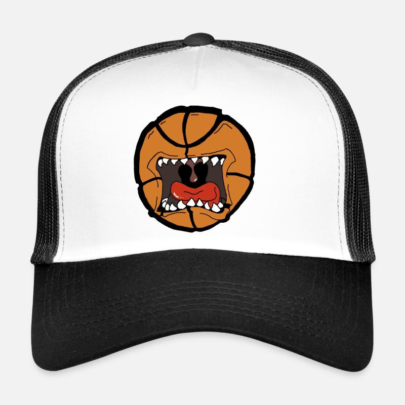 Conception explosive du ballon de basket - Casquette trucker  - blanc/noir