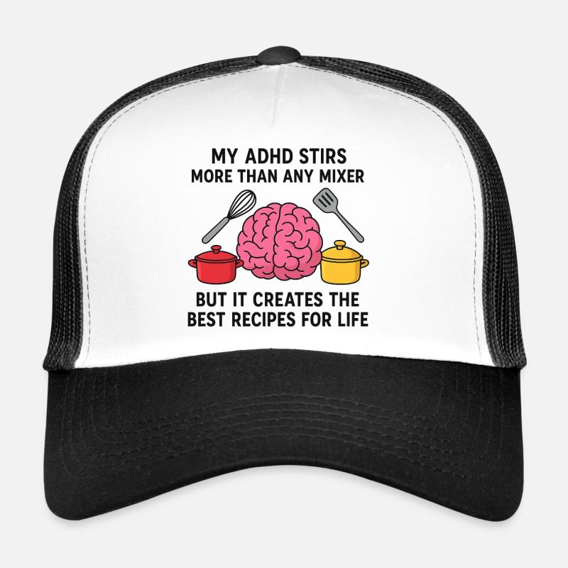 ADHD Brain Cooking Art - Trucker Cap - white/black